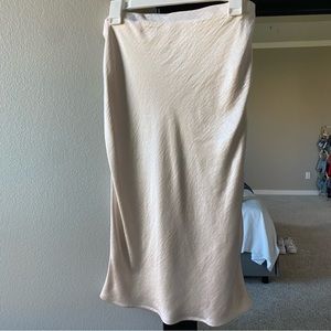 Skies Are Blue silk midi skirt